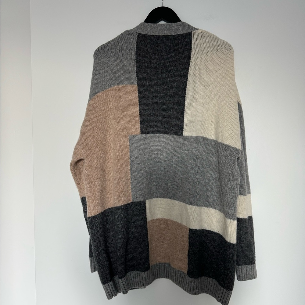 Zara Colorblock Open Front Wool Blend Cardigan - image 2